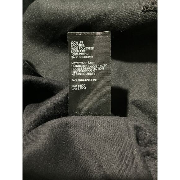 Zimmermann 'Mae' Black Linen Cutout Scalloped Linen Mini Dress Size 0 / US 4 - Picture 6 of 7